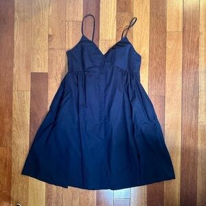 GAP | Spaghetti strap a-line cotton dark blue dress w/ pockets size large (med)